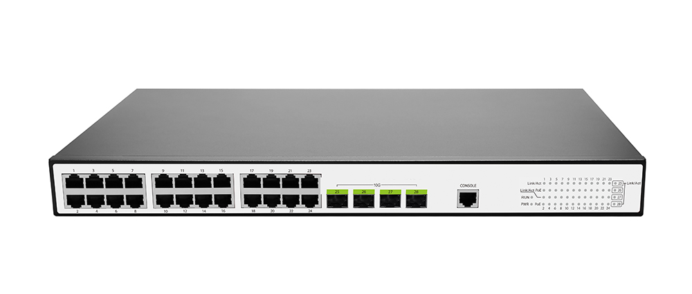 S3000-24G4XF-PoE+ Front1